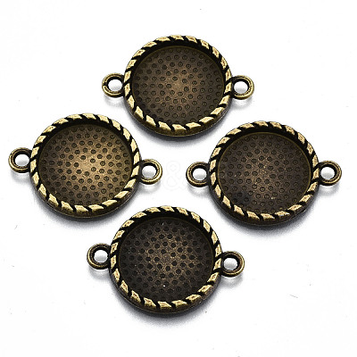 Tibetan Style Alloy Cabochon Connectors Settings TIBE-S322-007AB-NR-1