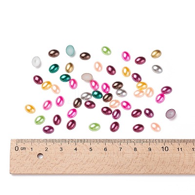 ABS Plastic Imitation Pearl Cabochons X-SACR-R755-8x6mm-ZM-1
