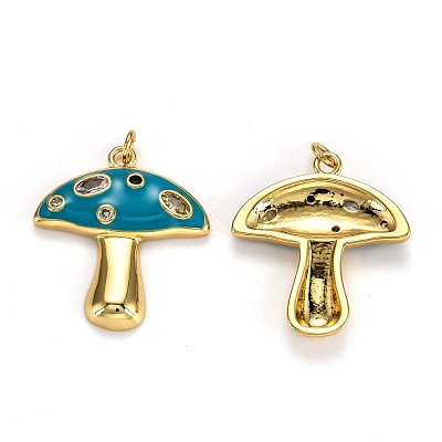 Autumn Theme Real 18K Gold Plated Brass Micro Pave Cubic Zirconia Pendants X-ZIRC-L100-019A-G-1