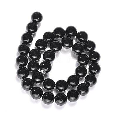 Synthetic Black Stone Beads Strands X-GSR12mmC044-1