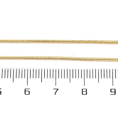 Brass Round Snake Chain Necklaces for Women NJEW-D302-15G-1