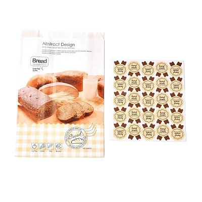 Rectangle with Bread Pattern Paper Baking Bags CARB-K0001-01I-1