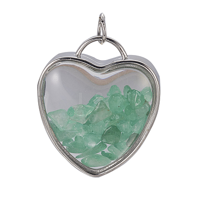 Natural Green Aventurine Chips Pendants G-A176-B04-1