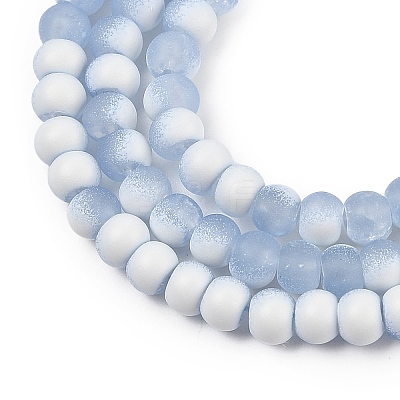 Frosted Crackle Glass Beads Strands GLAA-U001-4mm-M14-1