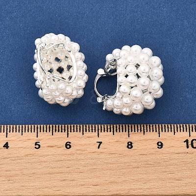 Brass ABC Plastic Imitation Pearl Basket Hoop Earrings EJEW-S270-08S-1
