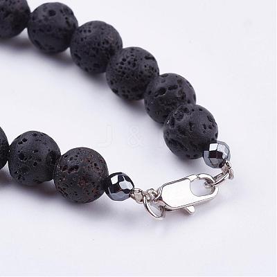 Natural Amethyst Beaded Necklaces & Stretch Bracelets Jewelry Sets SJEW-JS00918-05-1