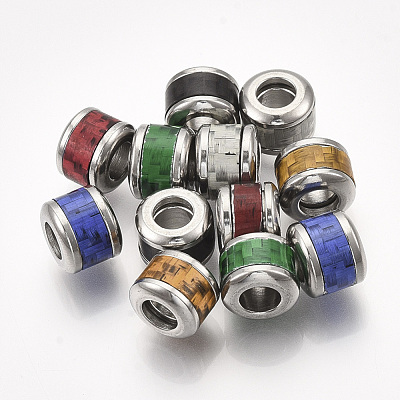 304 Stainless Steel European Beads STAS-S079-99-P-1