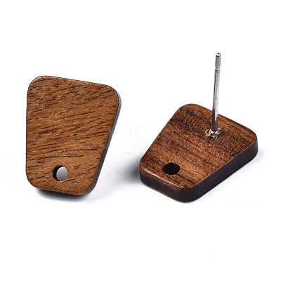 Walnut Wood Stud Earring Findings MAK-N032-017-1
