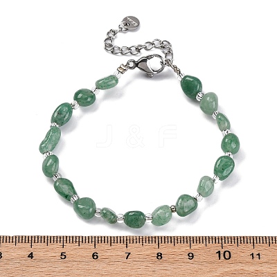 Natural Green Aventurine Beaded Bracelets for Women G-P563-07P-23-1