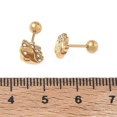 304 Stainless Steel Crystal Rhinestone Animal Cartilage Earrings SA-CBA1F7E-01G-01-1