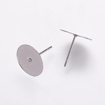 Non-Tarnish 304 Stainless Steel Stud Earring Settings STAS-K146-009-12mm-1
