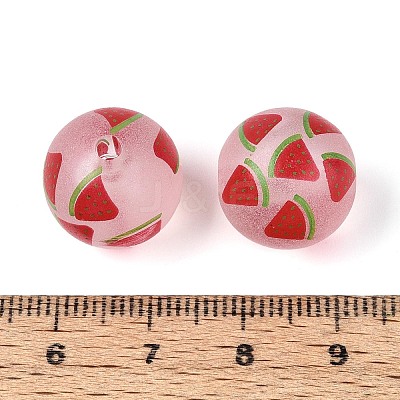 Transparent Frosted Acrylic Beads FACR-T008-03E-1