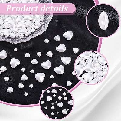 200Pcs 4 styles Resin Imitation Pearl Cabochons FIND-GA0004-74-1
