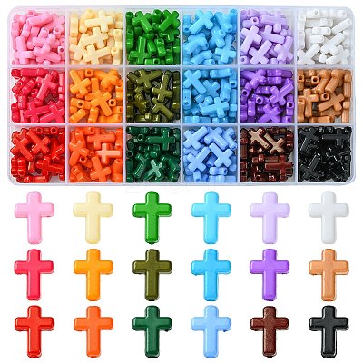 360Pcs 18 Colors Opaque Acrylic Beads SACR-FS0001-23-1