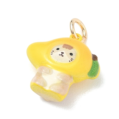 Brass Enamel Pendants KK-CBAE20A-03G-1