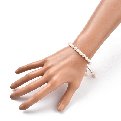 Natural Cultured Freshwater Pearl Beaded Bracelets BJEW-JB05325-01-1