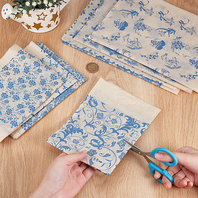 8Sheets 8 Styles Paper Ceramic Decals CELT-GF0001-03-1