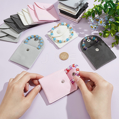 20Pcs 4 Colors Square Velvet Jewelry Bags TP-NB0001-56-1