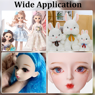 15Pcs 3 Styles Plush Craft Doll Eyelashes Strips DOLL-CP0001-07A-1