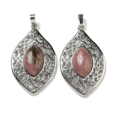 Natural Rhodonite Pendants G-Q158-02J-1