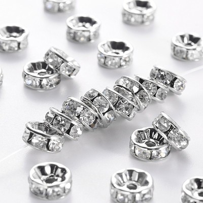 Brass Middle East Rhinestone Spacer Beads RSB038NF-01K-1