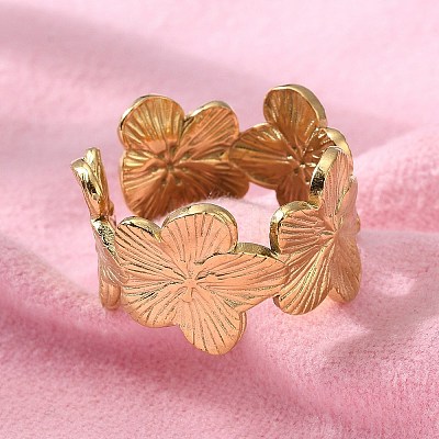 304 Stainless Steel Open Cuff Ring LS-RJEW-C067-23G-1