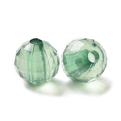 Faceted Round Transparent Acrylic Beads TACR-P053-10mm-25J-1