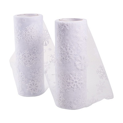 Snowflake Deco Mesh Ribbons OCOR-P010-G01-1