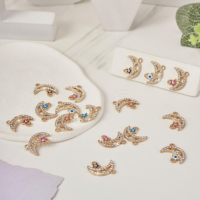 20Pcs 5 Colors Moon Alloy Enamel Connector Charms FIND-TA0002-19-1