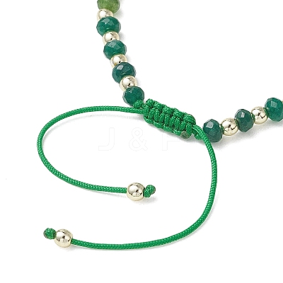 Dyed Natural Malaysia Jade Rondelle Beaded Braided Bead Bracelets BJEW-JB13395-03-1