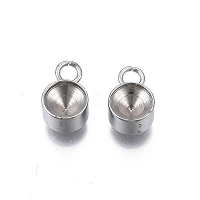 Non-Tarnish 201 Stainless Steel Pendant Rhinestone Settings STAS-S057-44D-P-1