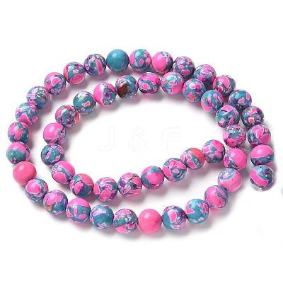 Dyed Synthetic Imperial Jasper Beads Strands G-C168-02A-1