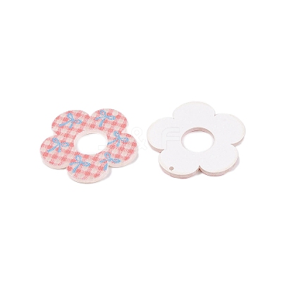 Flower Theme Printed Acrylic Pendants OACR-T028-06D-1