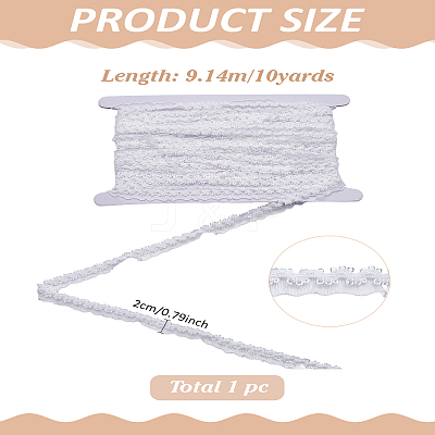 10Yards Polyester Fish Silk Elastic Lace Band OCOR-LP0003-36B-1