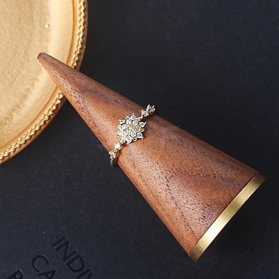 Brass Micro Pave Clear Cubic Zirconia Finger Rings FS-WGF1294-01-1