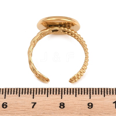 304 Stainless Steel Open Cuff Ring Components STAS-F366-09D-G-1