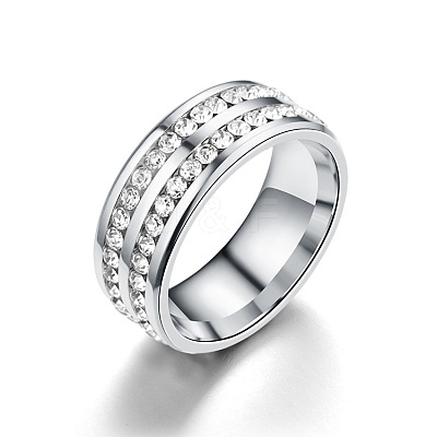 201 Stainless Steel Rhinestone Finger Ring FS-WGE7DD5-02-1