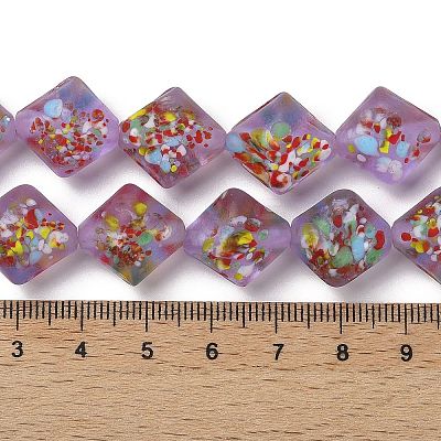 Frosted Handmade Lampwork Beads Strands LAMP-A010-01B-1
