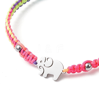 Braided Nylon Cord Adjustable Bracelets BJEW-JB11597-04-1