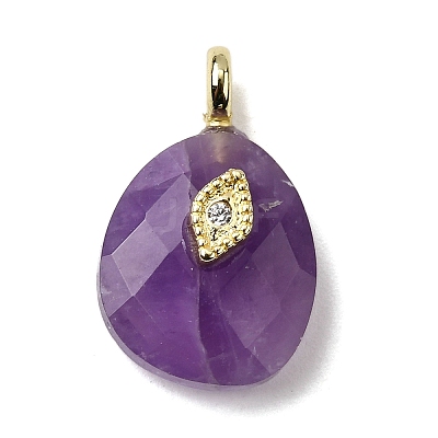 Natural Amethyst Pendants G-Z090-01G-02-1