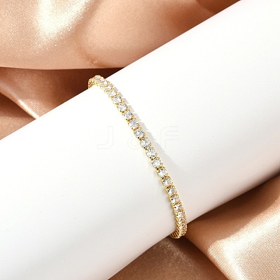 Clear Cubic Zirconia Tennis Bracelet BJEW-A132-02G-1