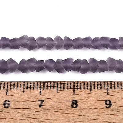 Frosted Transparent Glass Beads Strands GLAA-N016-4mm-02-1