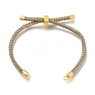 Braided Cotton Cord Slider Bracelet Making MAK-R001-01G-26-1