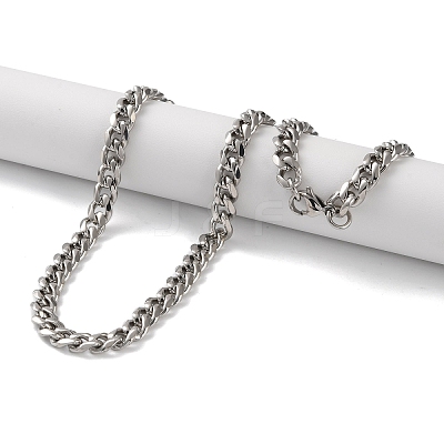 304 Stainless Steel Cuban Link Chain Necklaces for Men NJEW-B117-01I-P-1