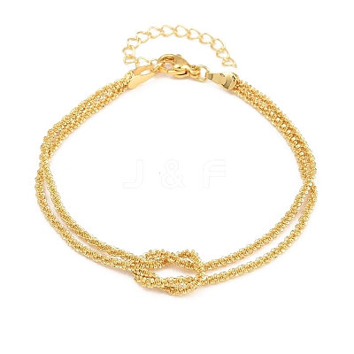 Brass Chain Knot 2-Strand Bracelets for Women KK-CBA68DA-17A-G-1