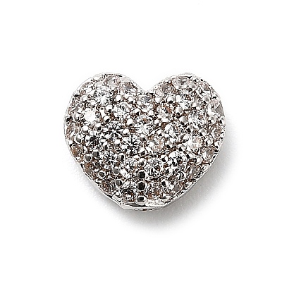Brass Micro Pave Cubic Zirconia Beads KK-L229-076A-P-1