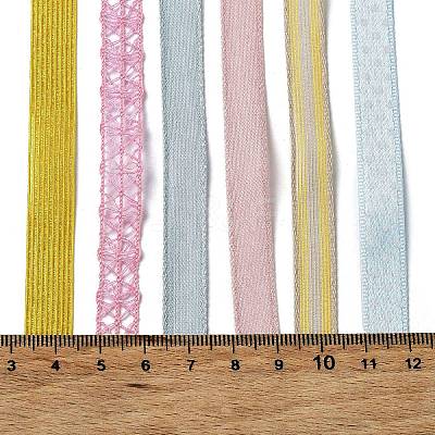 18 Yards 6 Colors Polyester Ribbon SRIB-C001-B06-1