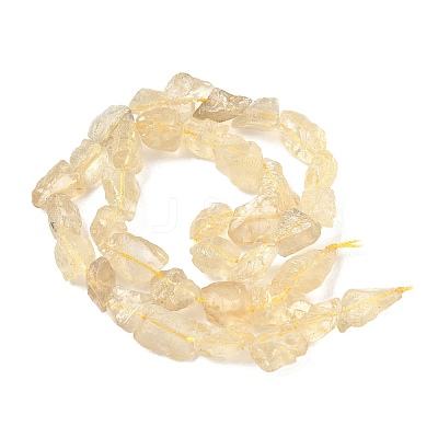Raw Rough Natural Lemon Quartz(Heated) Beads Strands G-M453-D05-1