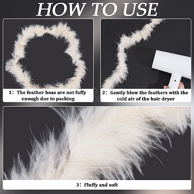 1Pc Turkey Feathers Fluff Boa for Dancing AJEW-GF0012-31A-1