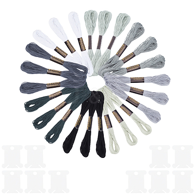 24 Skeins 3Bags 6-Ply Polyester Embroidery Floss OCOR-CY0003-43A-1